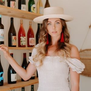 VICI Ruched Tan Puff Sleeve Dress